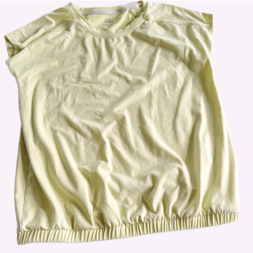 ATHLETA GIRL Banded cap sleeve yellow short sleeve tee